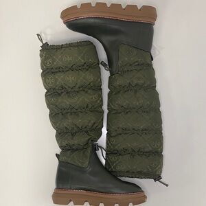 Tory Burch Olive Quilted Winter Boots